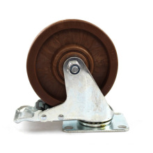 5  inches medium duty plate heat resisting casters with brake